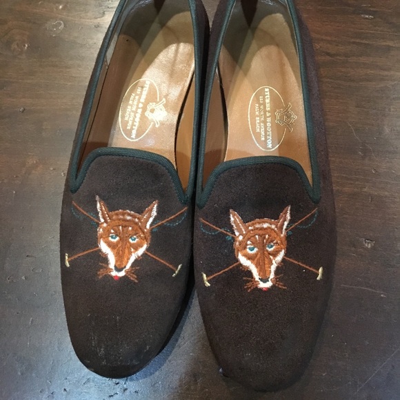 Stubbs & Wootton Shoes - Stubbs & Wootton fox motif brown suede loafer 7.5